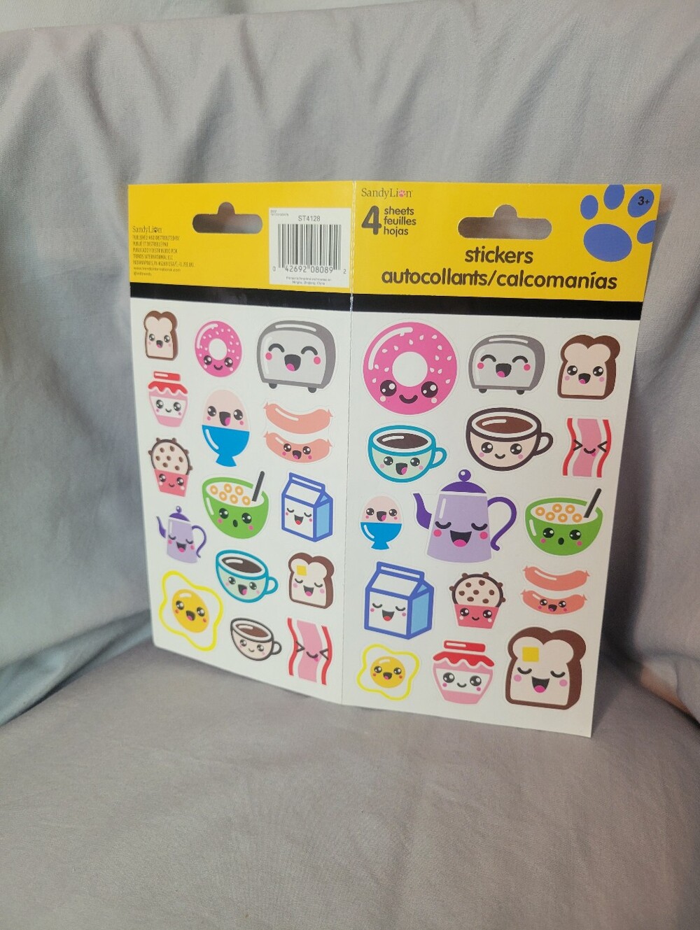 SandyLion Cute/Kawaii Breakfast Food Sticker Set, Never Used.